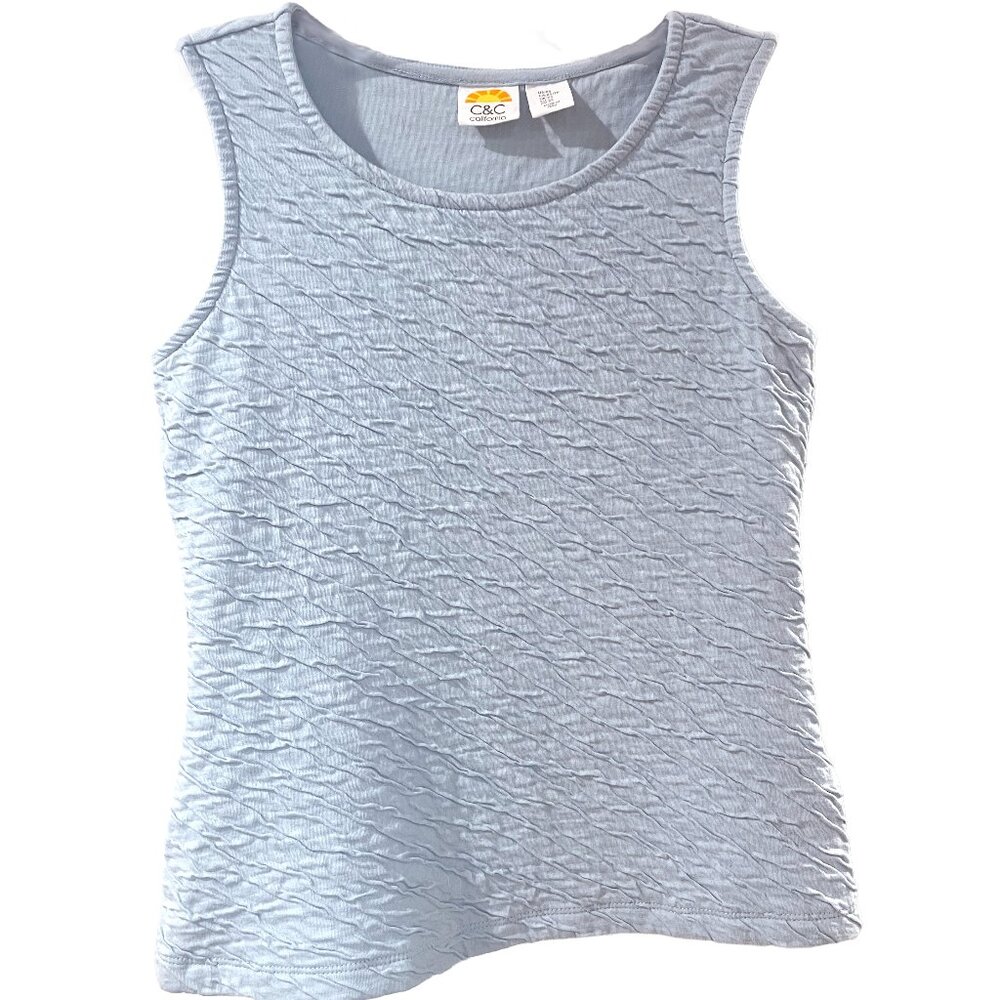 C&C California Light Blue Textured Tank Top Size XS